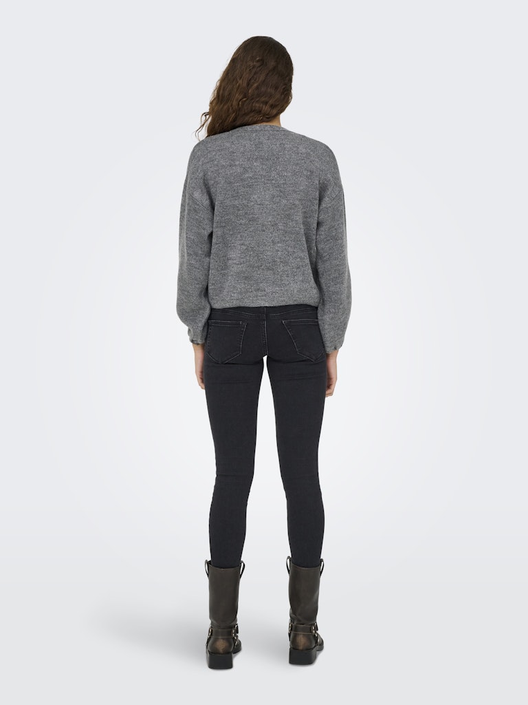 Onldonna Ls Bow V-neck Knt - Grijs Melee