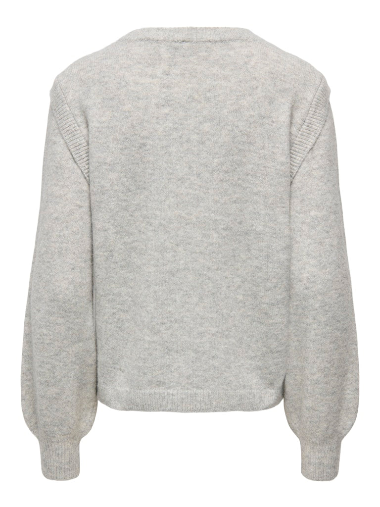 Onlrene Life Ls Button O-neck Cs Knt - Grijs Melee