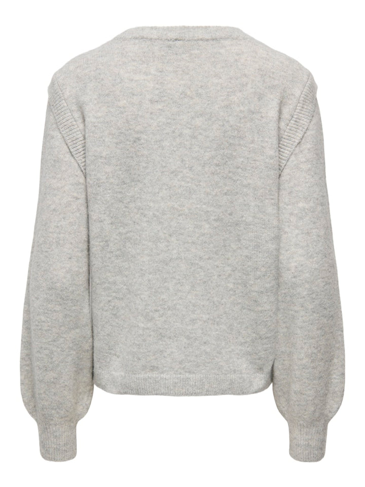 Onlrene Life Ls Button O-neck Cs Knt - Grijs Melee