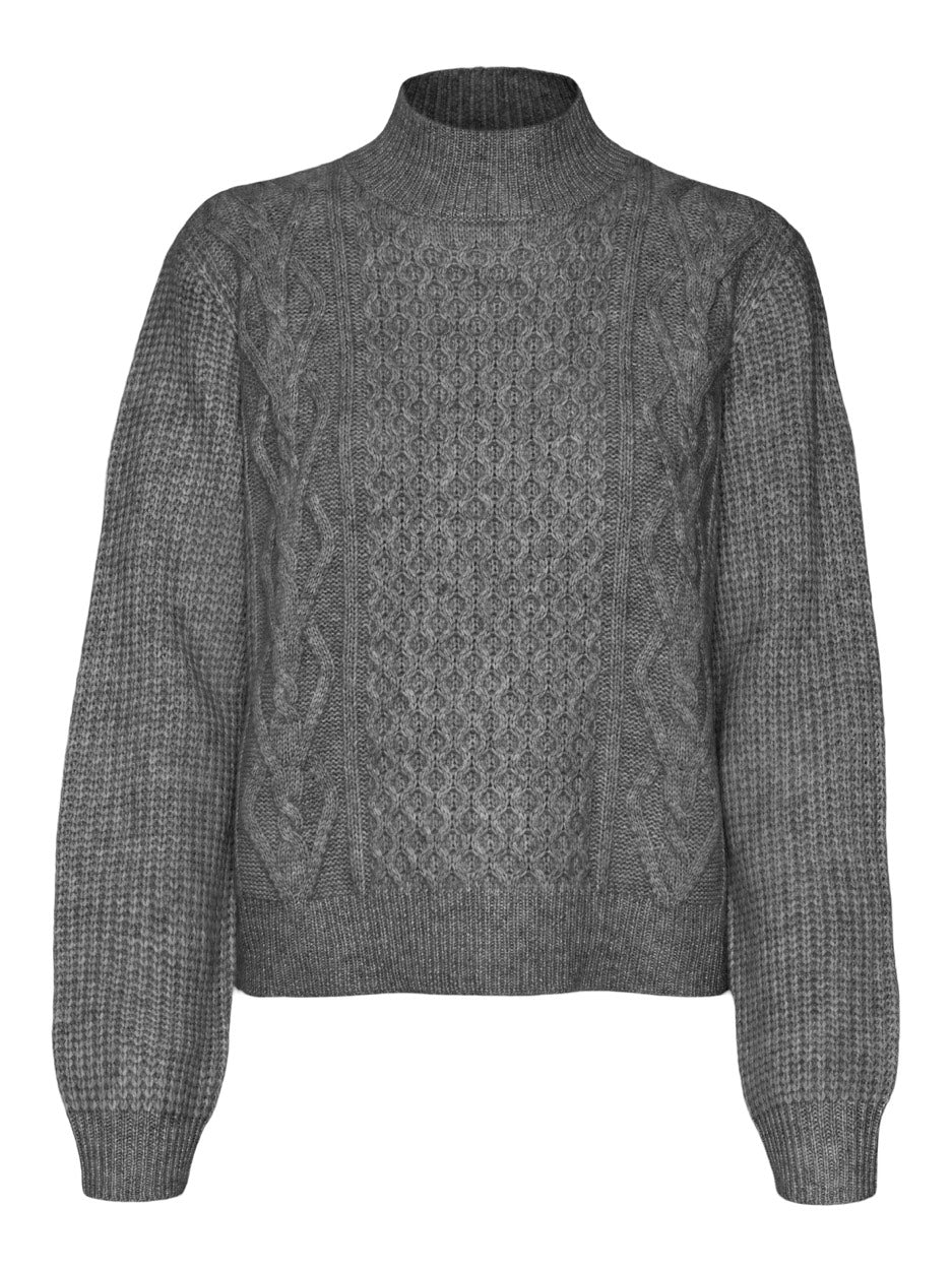 Vmuniverse Ls Highneck Pullover - Grijs Melee