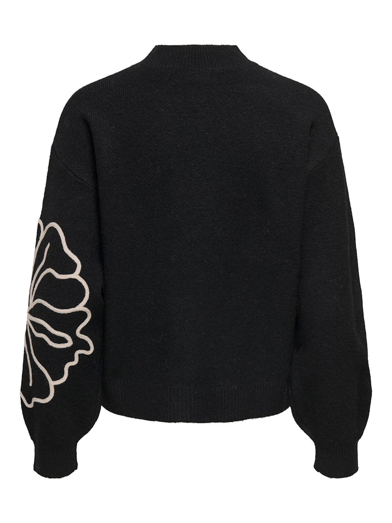 Jdyjella L/s Flower Pullover Knt Noos - Zwart Dessin
