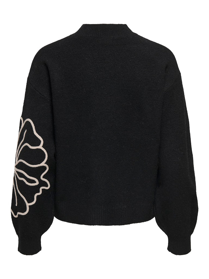 Jdyjella L/s Flower Pullover Knt Noos - Zwart Dessin