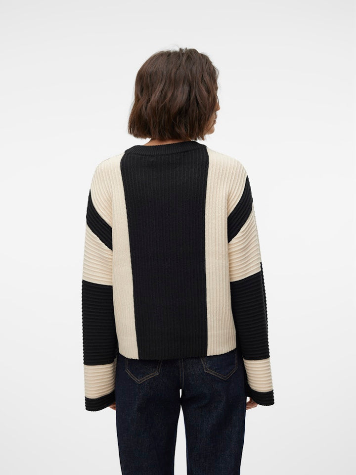 Vmgigi Ls O-neck Pullover Lcs Rep - Zwart Dessin