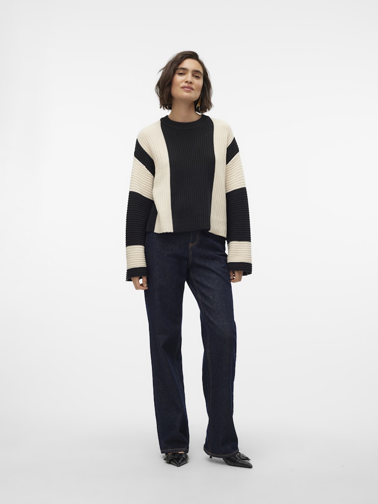 Vmgigi Ls O-neck Pullover Lcs Rep - Zwart Dessin