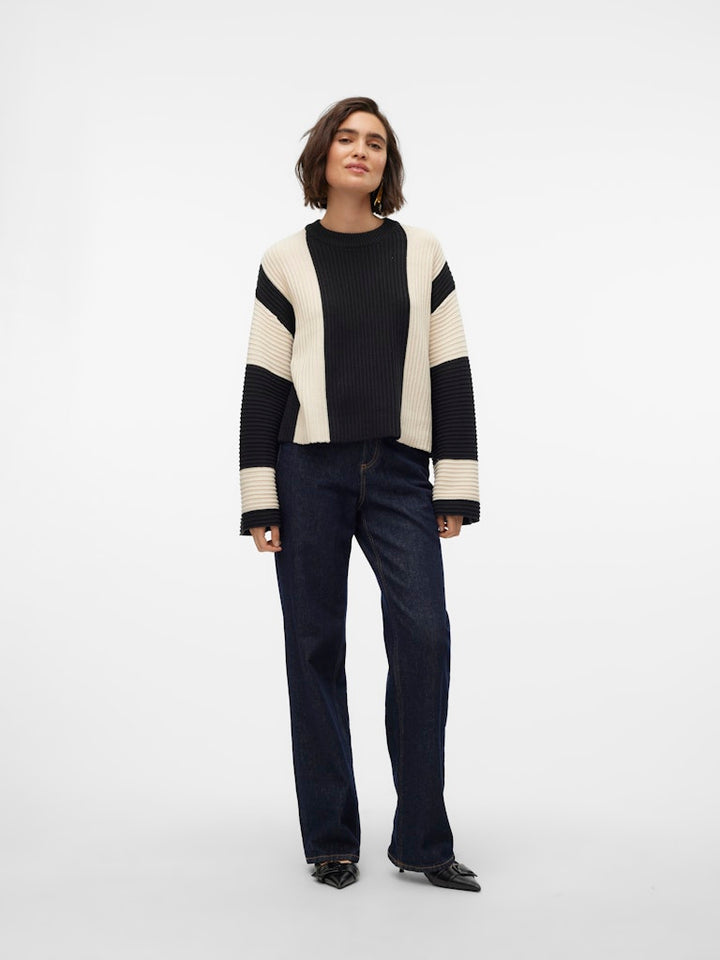 Vmgigi Ls O-neck Pullover Lcs Rep - Zwart Dessin