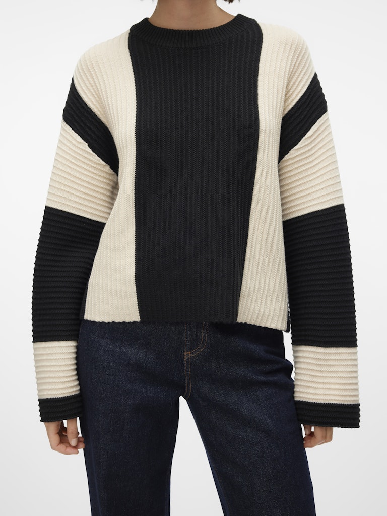 Vmgigi Ls O-neck Pullover Lcs Rep - Zwart Dessin