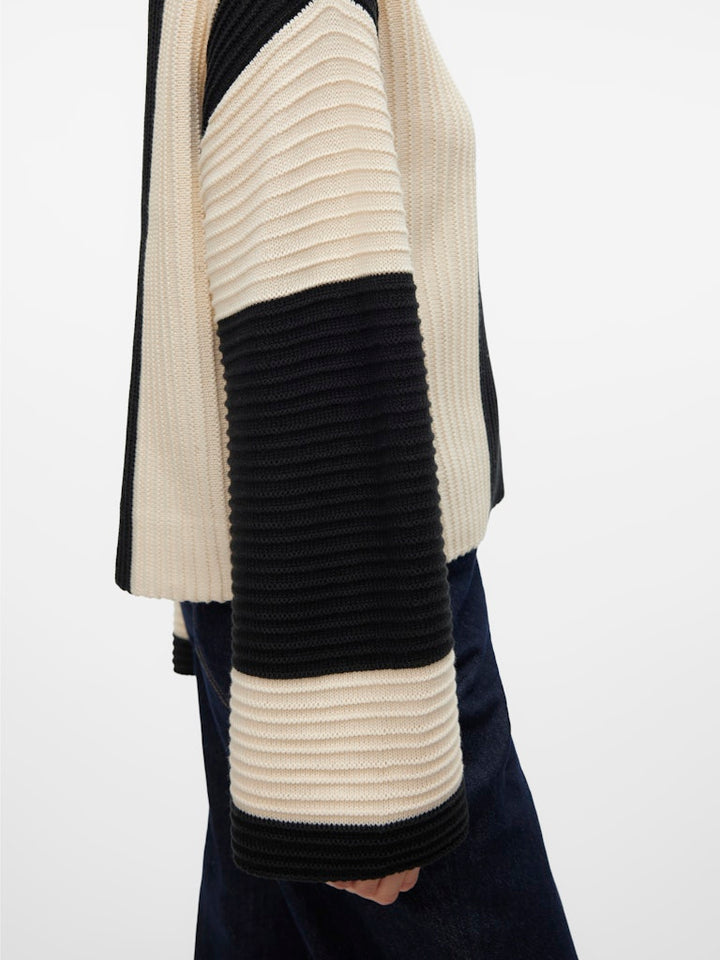 Vmgigi Ls O-neck Pullover Lcs Rep - Zwart Dessin