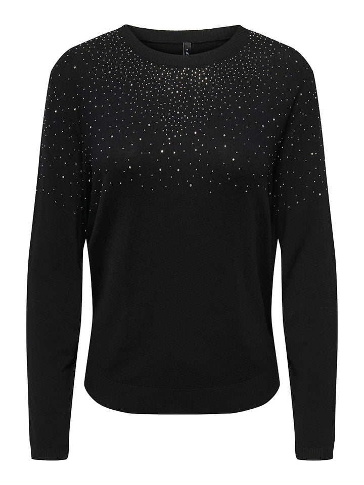 Onlanabella Ls Bling O-neck Knt - Zwart Dessin