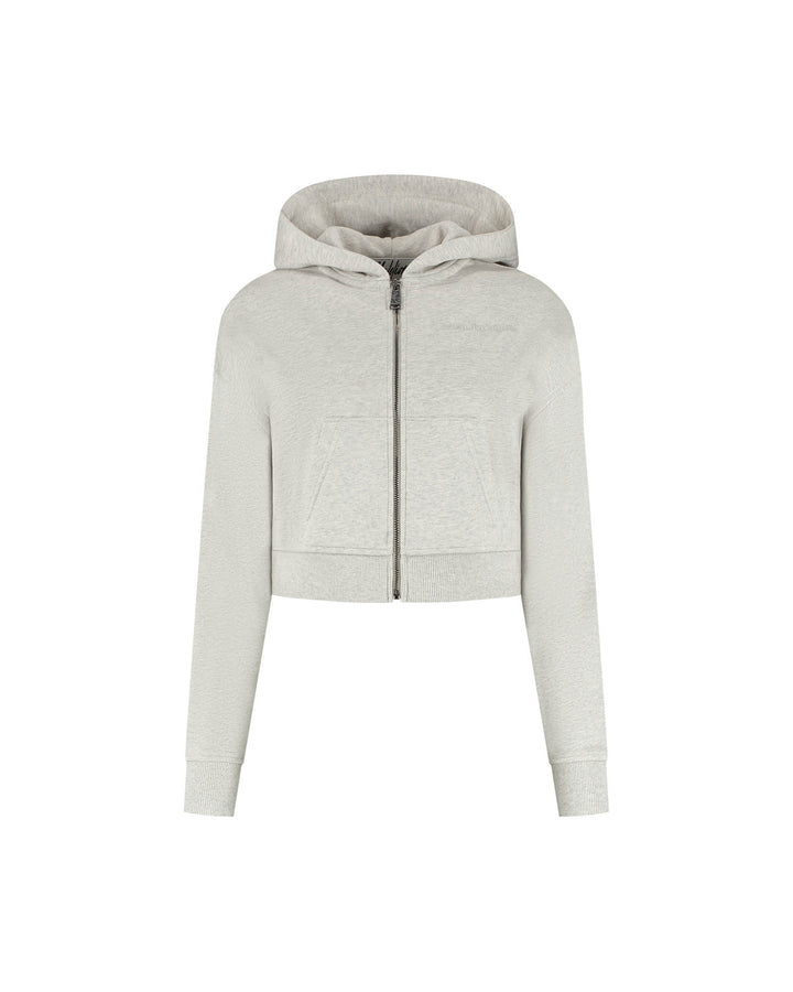Cropped Zip Hoodie - Grijs Melee