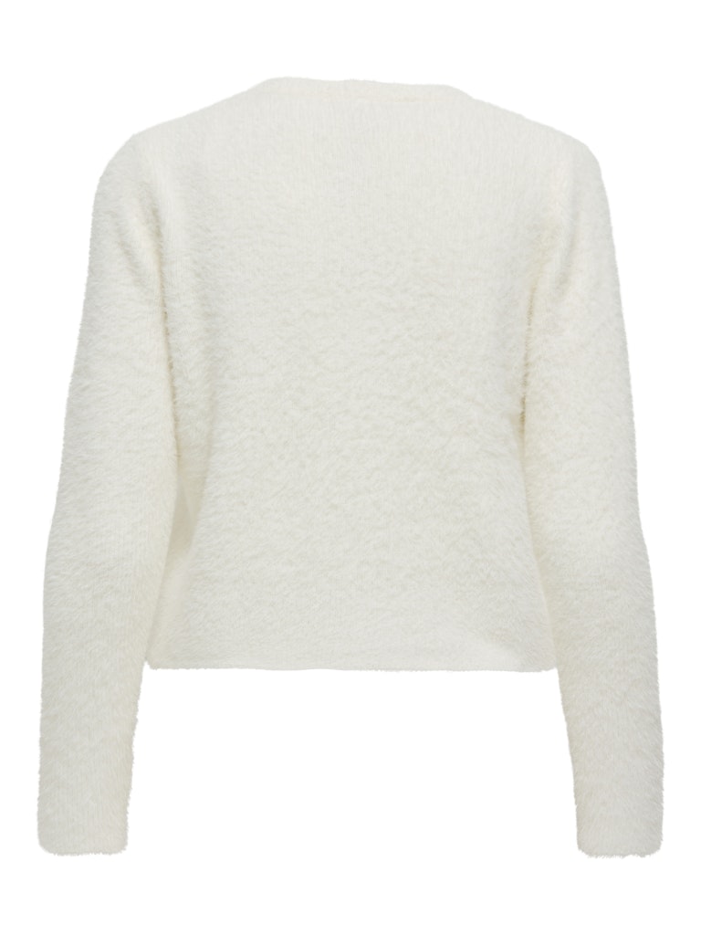 Onlpetra Ls Pearl O-neck Cardi Cc Knt - Off-white