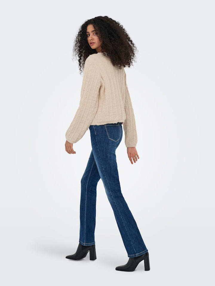 Jdysigrid Life L/s Tie Cardigan Knt - Beige