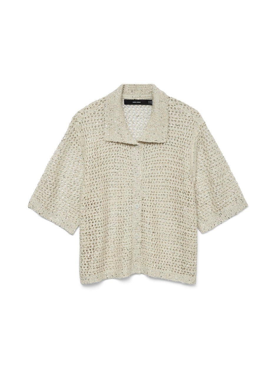 Vmleilani Glitter 2/4 Poloneck Card - Beige