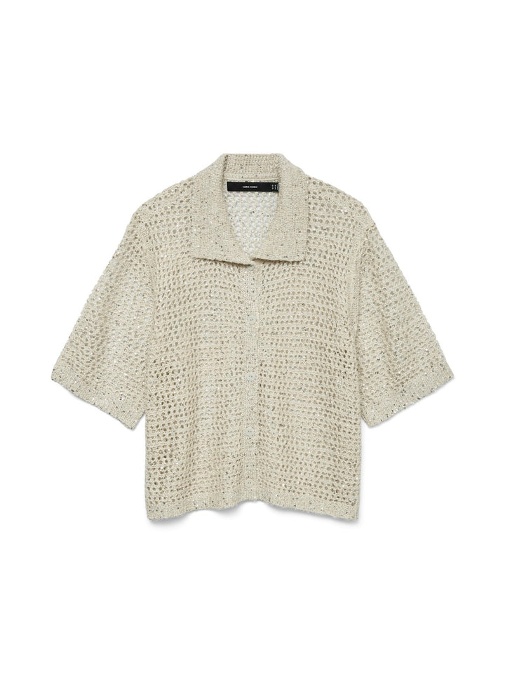 Vmleilani Glitter 2/4 Poloneck Card - Beige