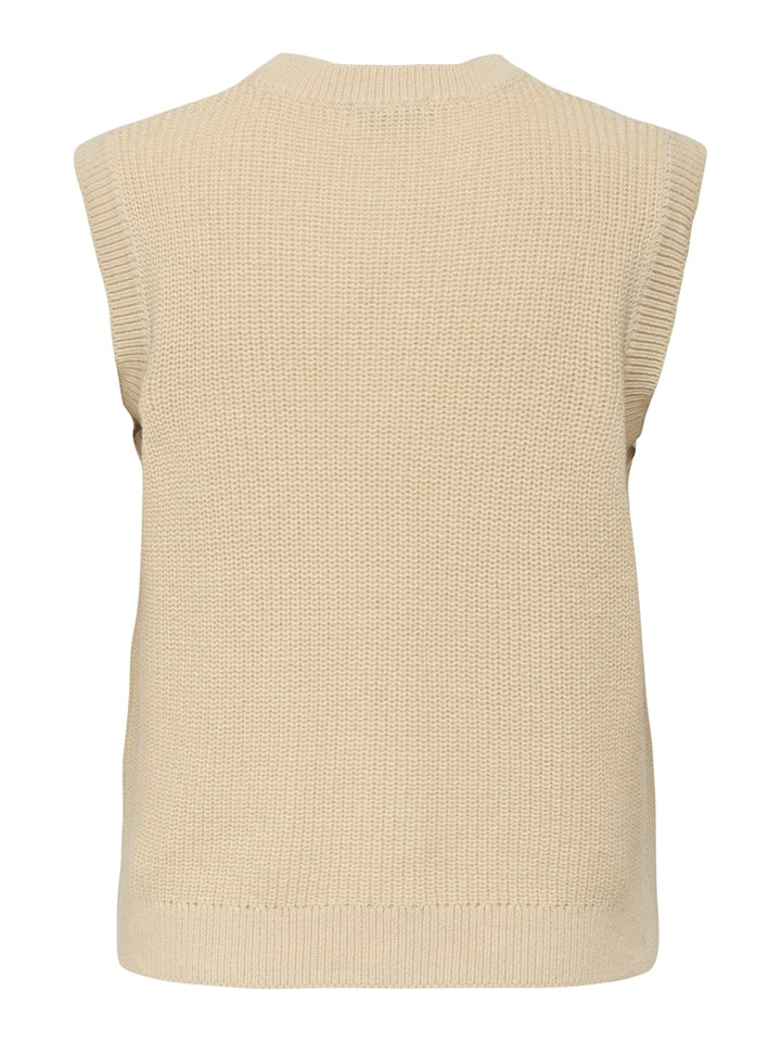 Jdystella S/l O-neck Vest Knt - Wit Dessin