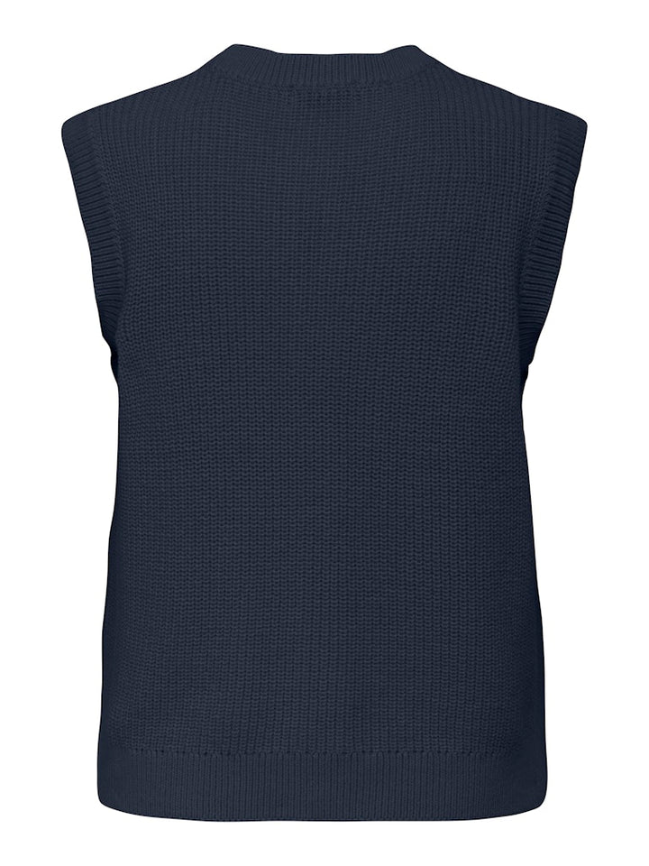 Jdystella S/l O-neck Vest Knt - Blauw