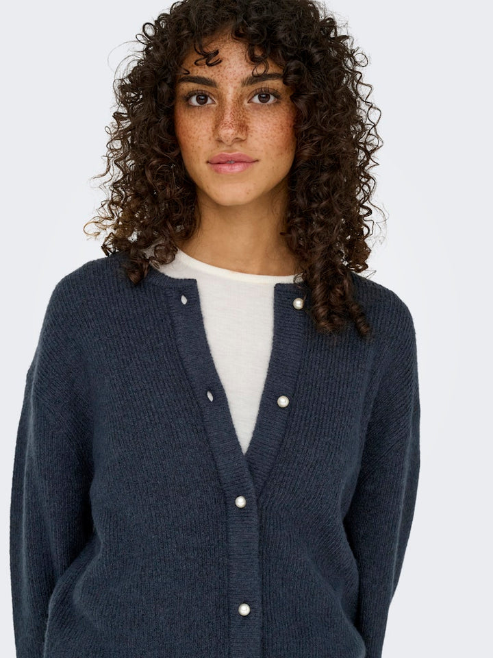 Jdylumi Life L/s Button Cardiga Knt Noos - Navy