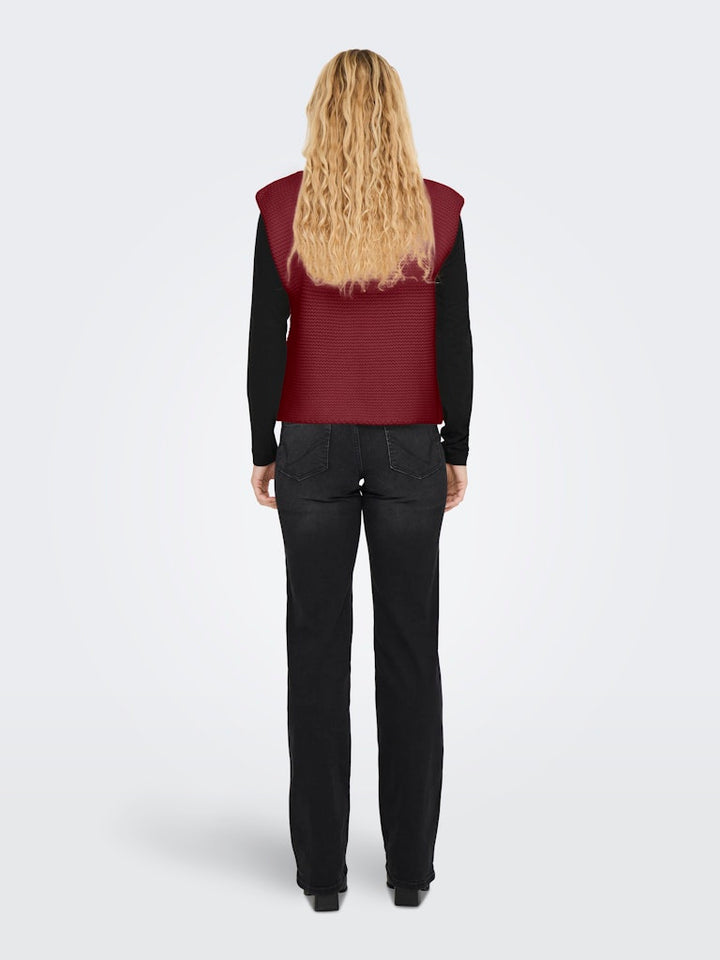 Onlloui Vest Ex Knt - Wijnrood