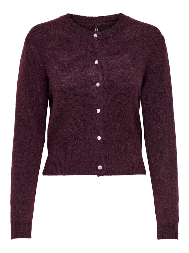 Onlhavanna Ls Button Cardigan Knt - Bordeaux