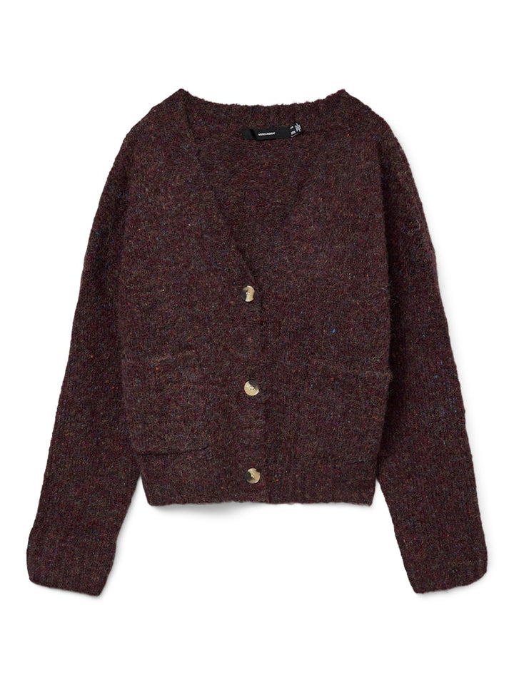 Vmingrid Ls V-neck Cardigan Boo - Paars Dessin