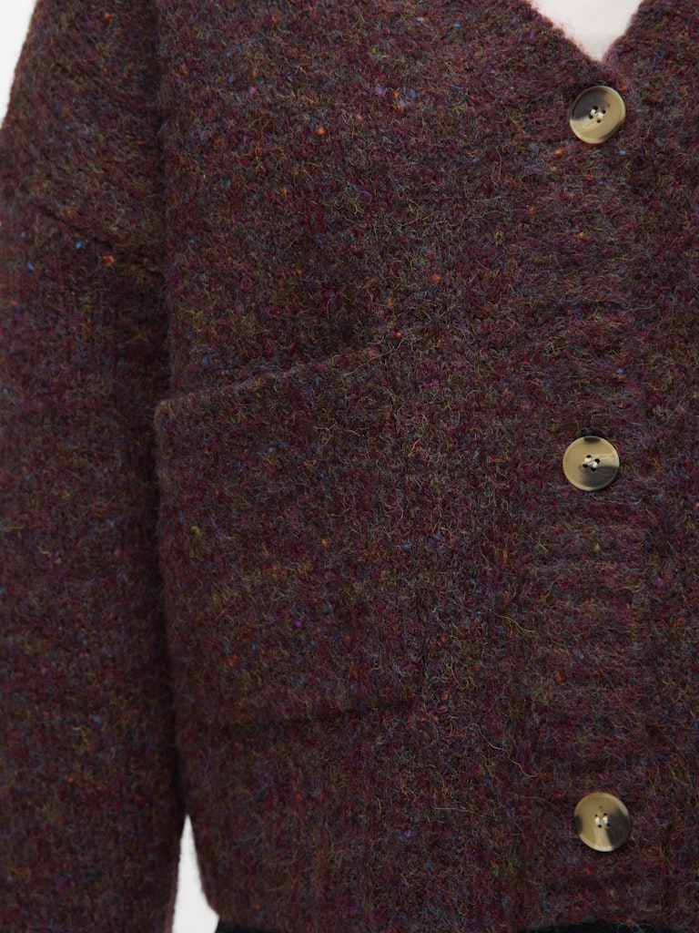 Vmingrid Ls V-neck Cardigan Boo - Paars Dessin