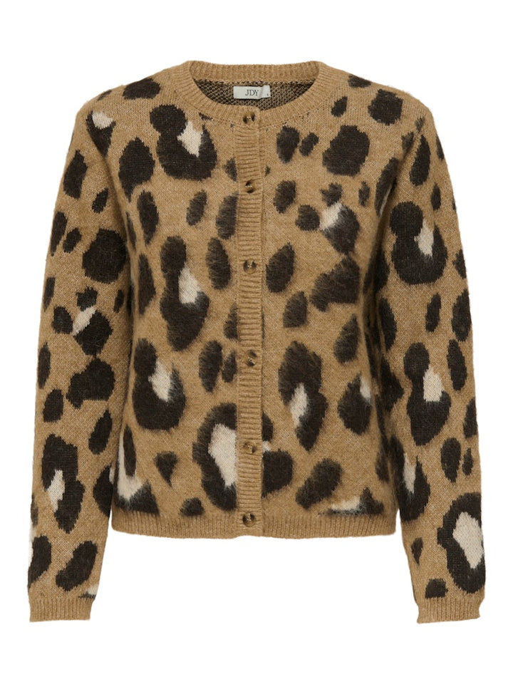 Jdykayla Life L/s Jacq O-neck Cardi Knt - Bruin Dessin