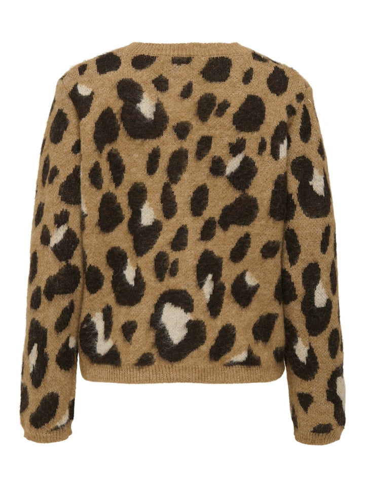 Jdykayla Life L/s Jacq O-neck Cardi Knt - Bruin Dessin