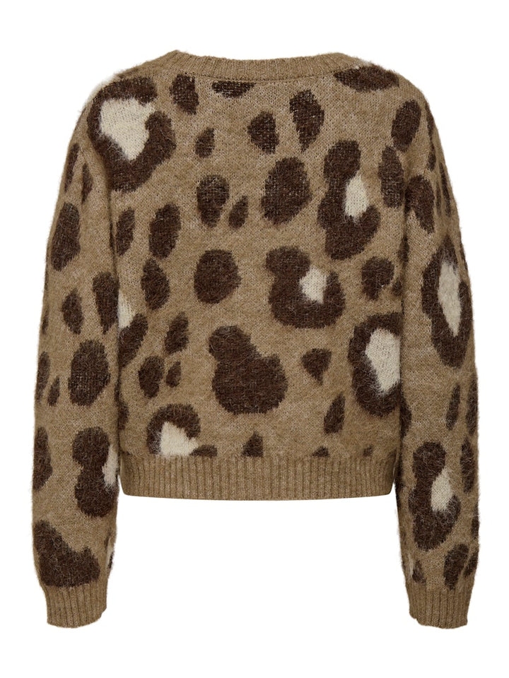 Onledelie Life Ls Jq Cardi V-neck Knt - Bruin Dessin