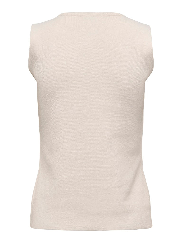 Jdyprime Life S/l On Fitted Vest Knt - Ecru