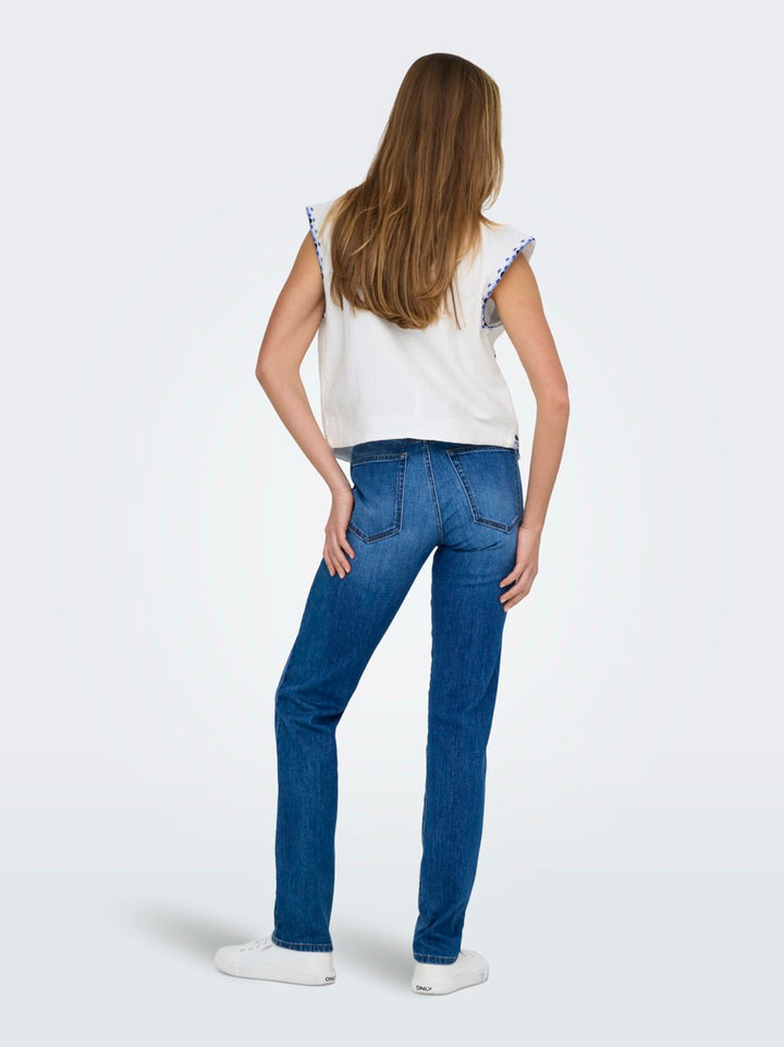 Onlthyra Life Sl Emb Vest Wvn Cs - Wit Dessin