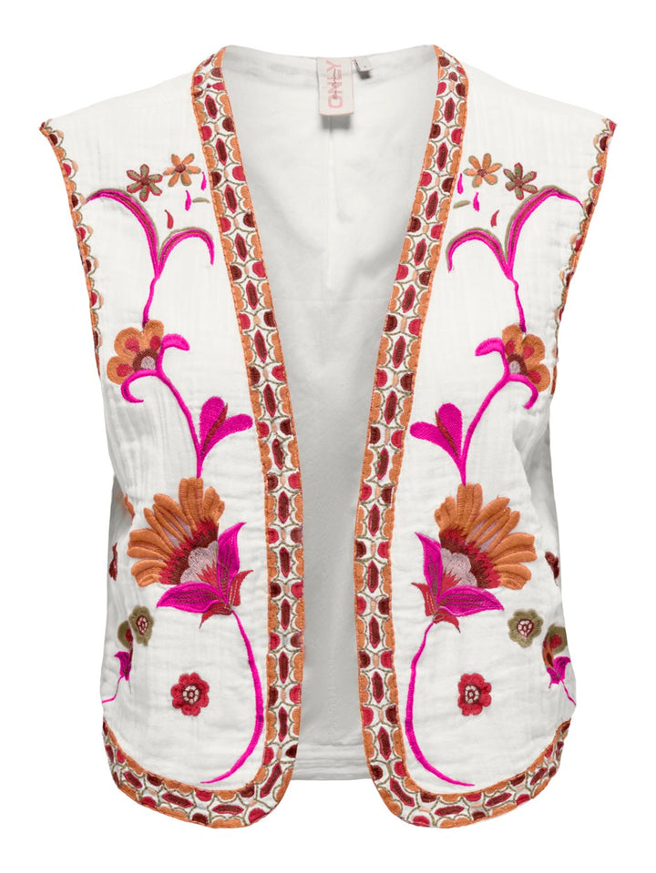Onlthyra Life Sl Emb Vest Wvn Cs - Wit Dessin