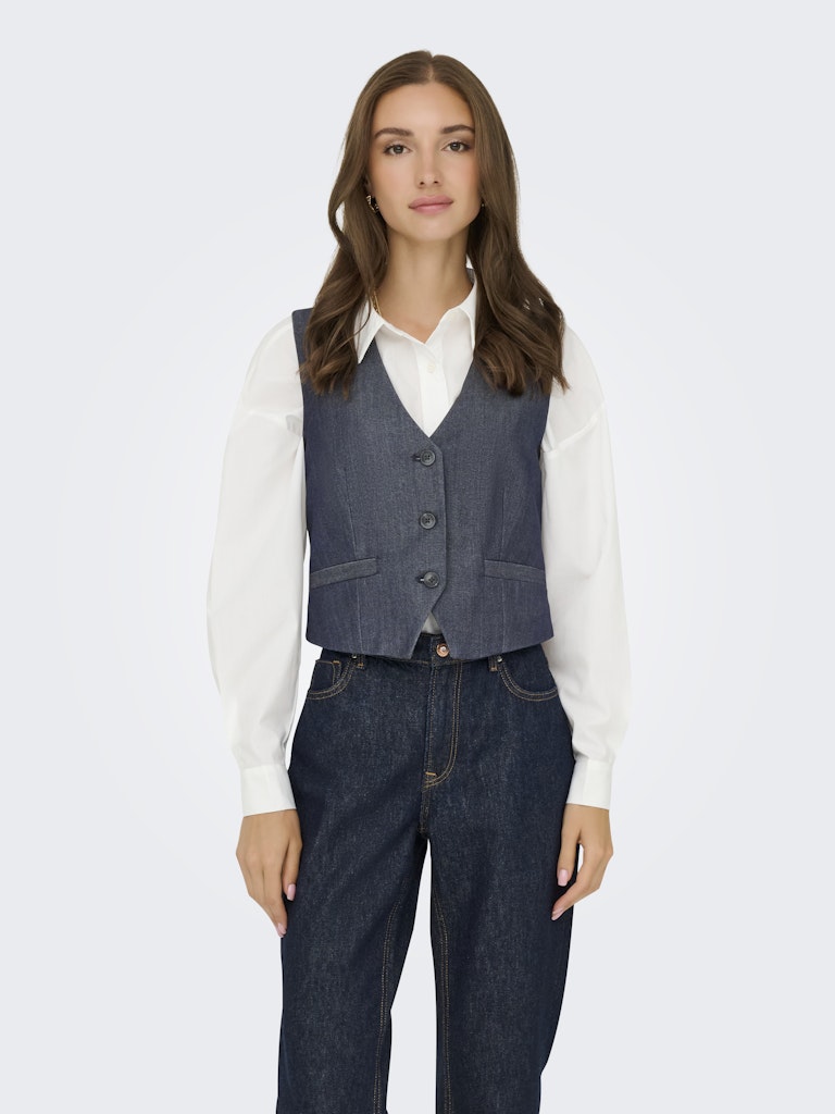 Jdyanthony S/l Waistcoat Tlr - Blauw Dessin