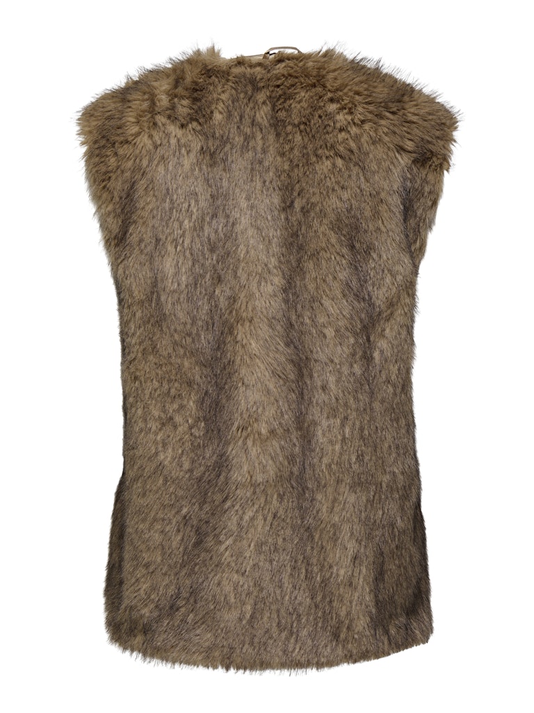 Onldawn Life Faux Fur Waistcoat Otw - Bruin Dessin