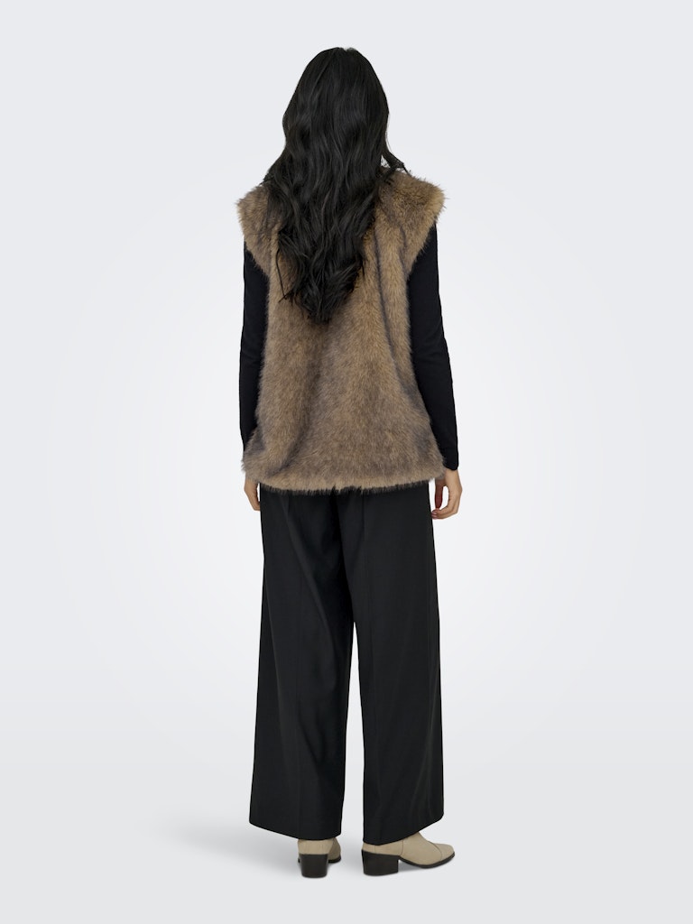 Onldawn Life Faux Fur Waistcoat Otw - Bruin Dessin