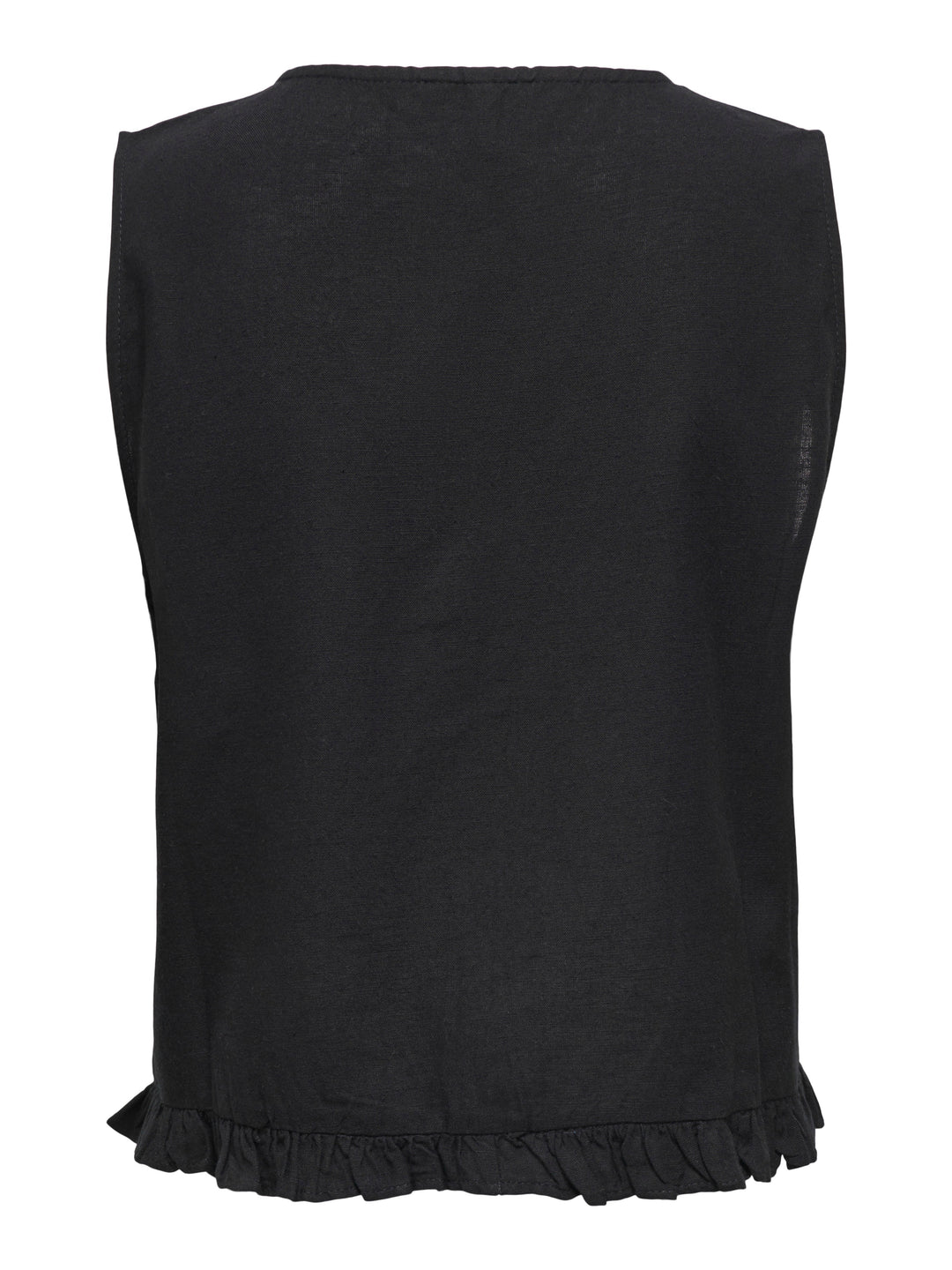 Onljakiri Linen S/l Emb Vest Ptm - Zwart