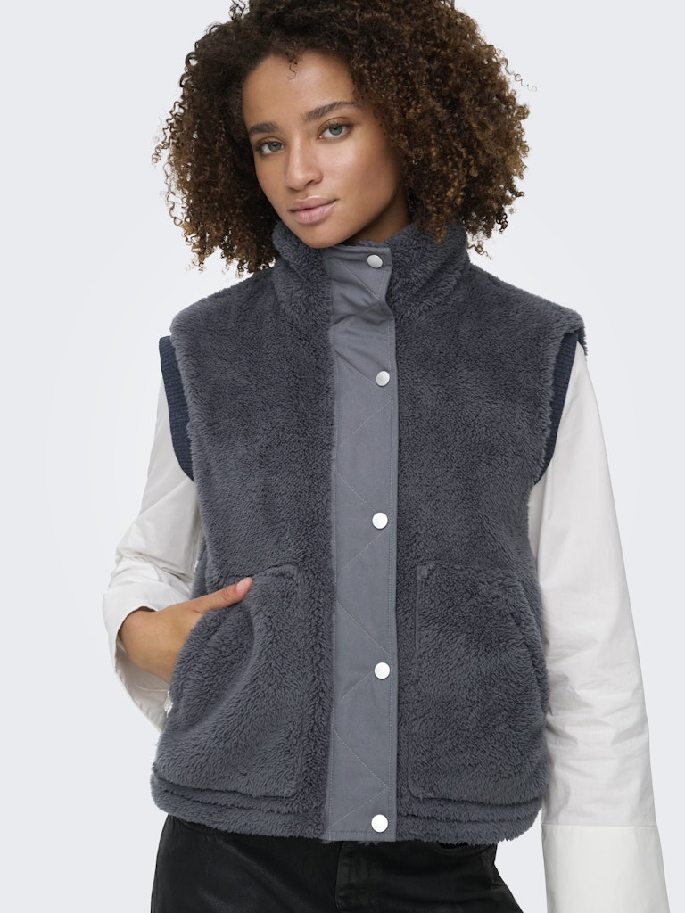 Onlbari Life Teddy Waistcoat Bf Otw - Antraciet