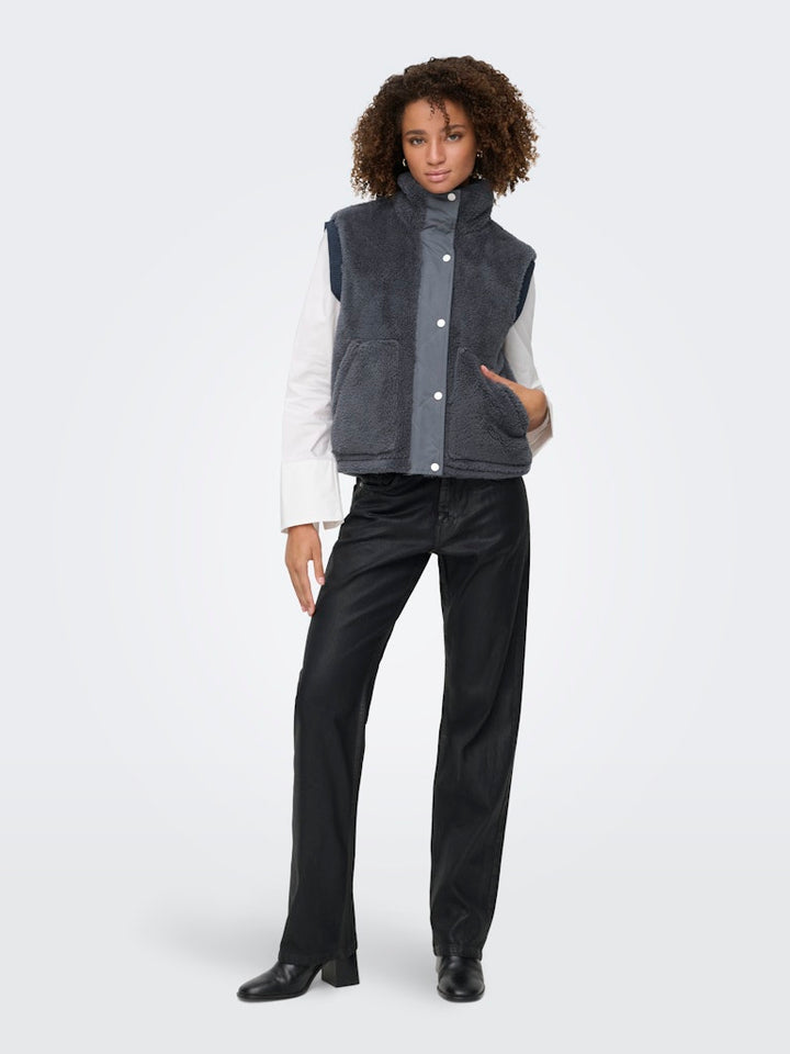 Onlbari Life Teddy Waistcoat Bf Otw - Antraciet