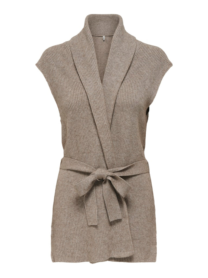 Onlkatia Sl Rib Long Vest Cc Knt - Bruin Melee