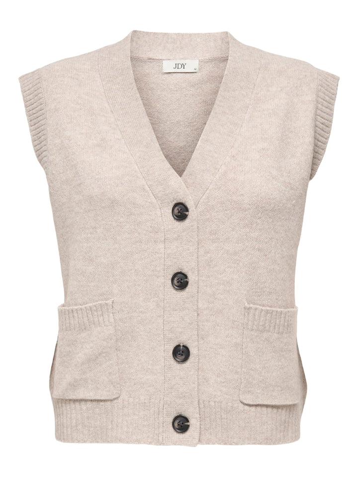 Jdysuper Life S/l V-neck Vest Knt - Zand