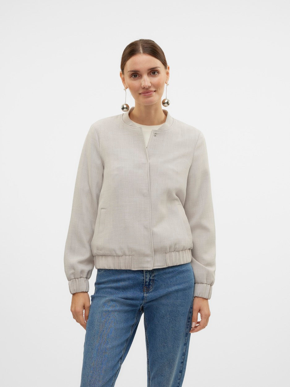 Vmcassidy Ls Bomber Jacket Boo - Beige