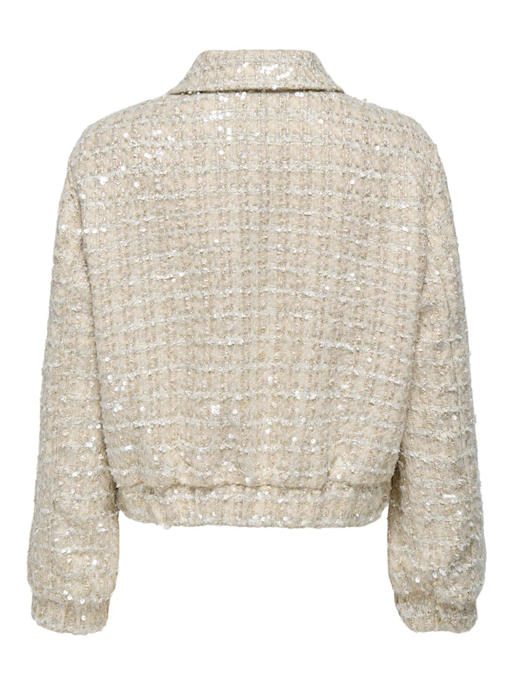 Onlsigne Sequin Boucle Jacket Otw - Ecru Dessin