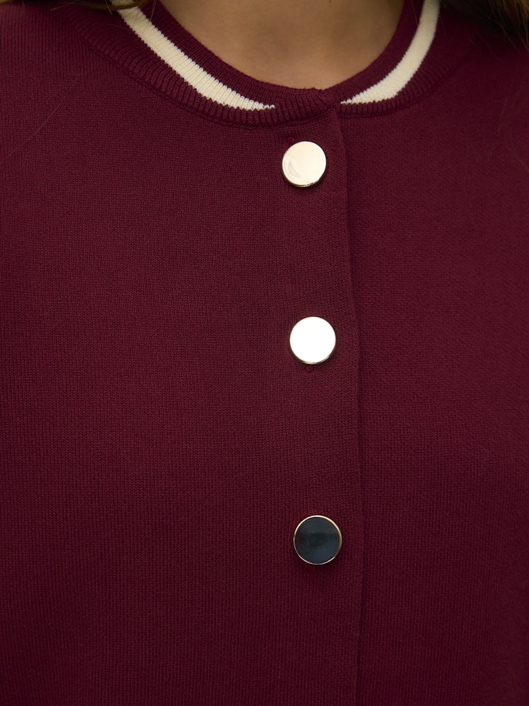 Vmevelijn Ls Bomber Knit Cardigan Exp - Bordeaux