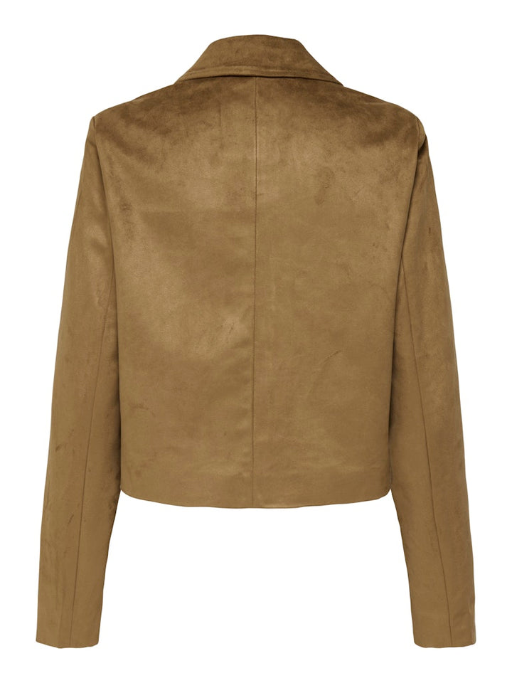 Onltulip Life Faux Suede Jacket Otw - Cognac