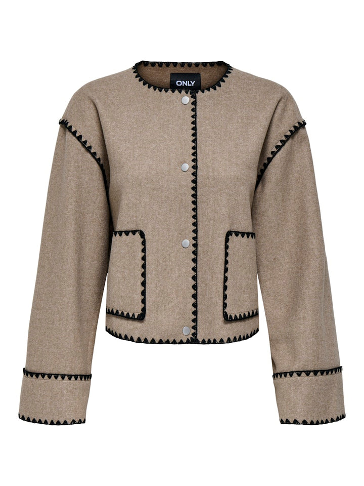 Onlelba Life Cuff Scallop Jacket Otw - Taupe