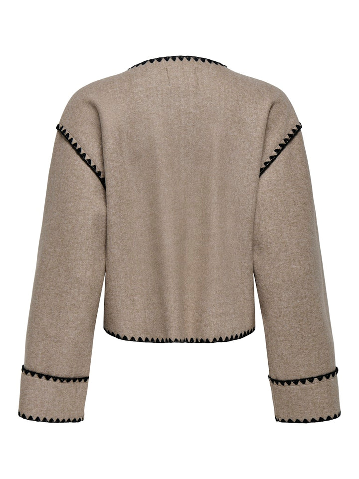 Onlelba Life Cuff Scallop Jacket Otw - Taupe