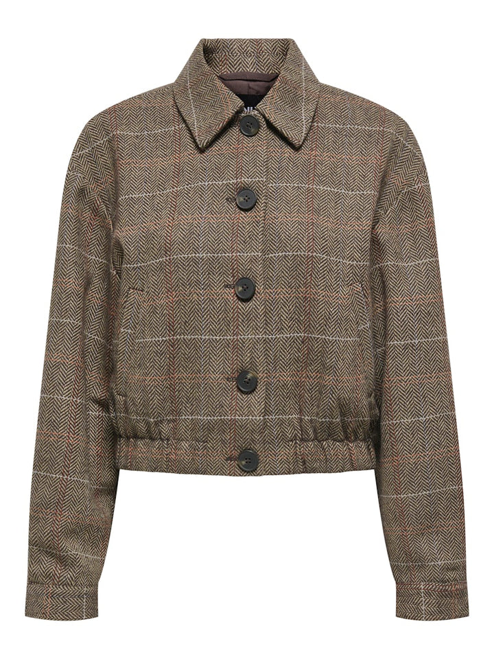Onlricca Life Check Jacket Otw - Bruin Dessin