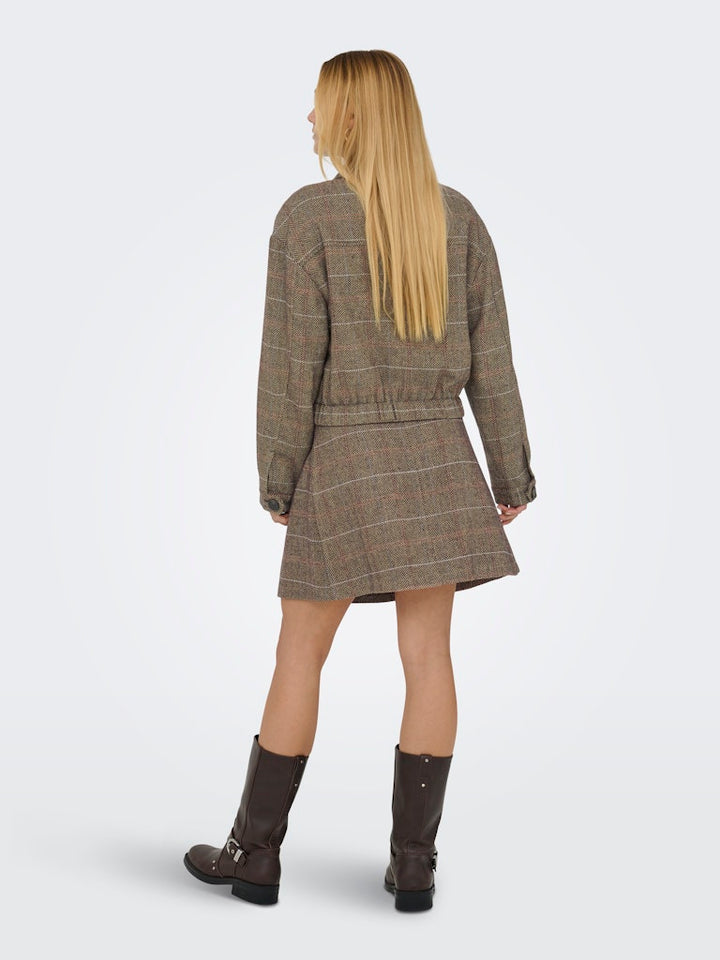 Onlricca Life Check Jacket Otw - Bruin Dessin