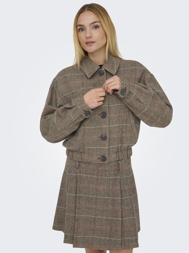 Onlricca Life Check Jacket Otw - Bruin Dessin