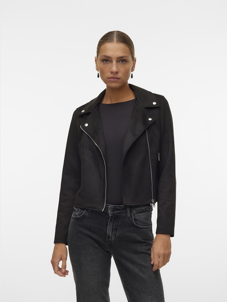Vmjose Ss24 Short Faux Suede Jacket - Zwart