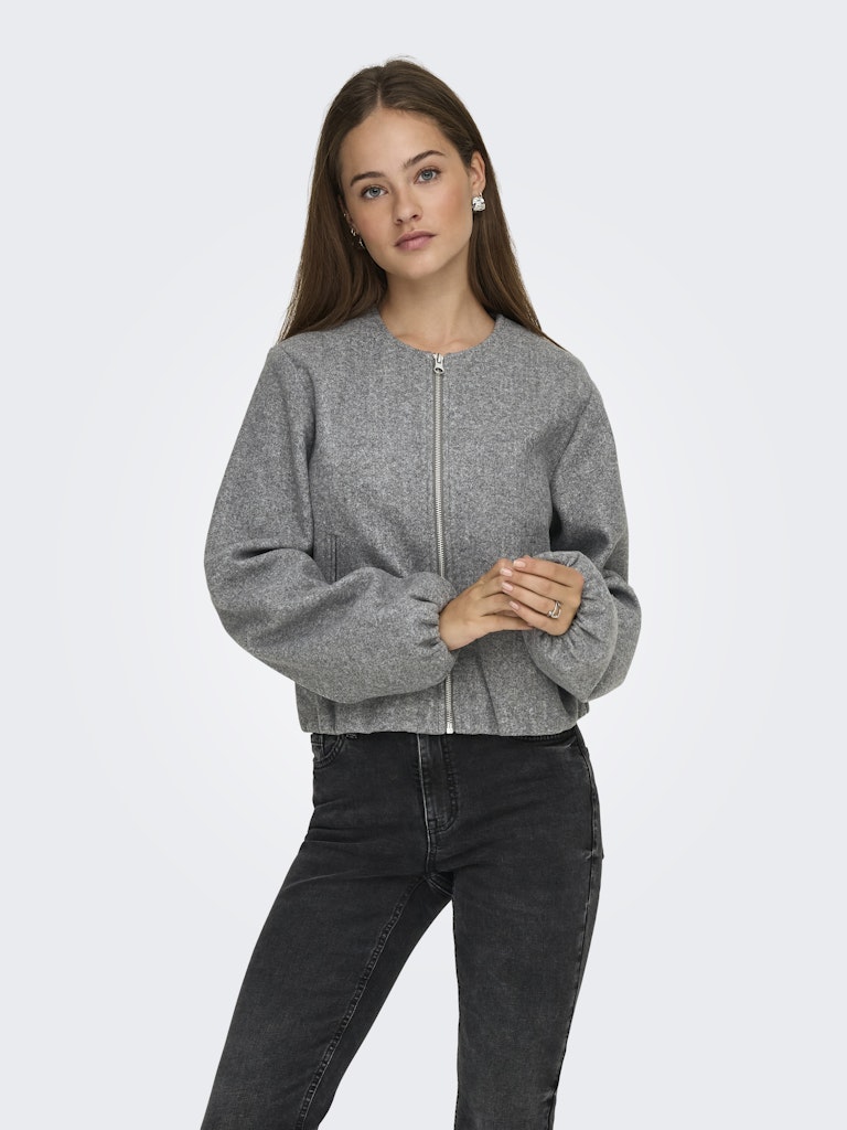 Jdyofir Balloon Short Jacket Otw Yfm - Grijs Melee