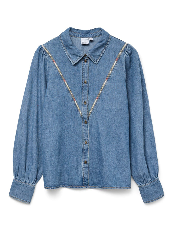 Vmtolla Ls Shirt Yo371 - Blue Denim